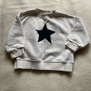 Zara Kids White Sweatshirt with Blue Star